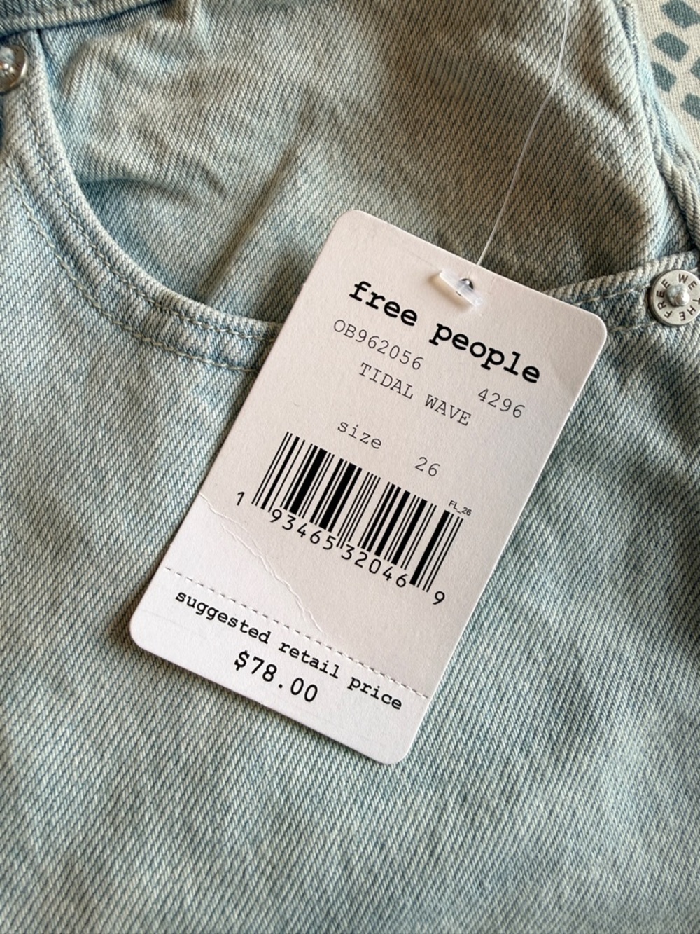 Free People | Pale Blue Raw-Hem Denim Mini‎ Skirt *FLAW* - Picture 14 of 14